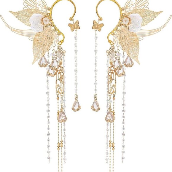 Accessories - Butterfly Elf Ear Cuffs Fairy Tassel Wrap Non Piercing for Women